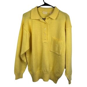 Vintage Preppy Collegiate Pullover Sweater Collared Pocket Long Sleeve